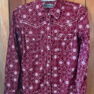 Adorable quality cotton button down fitted Western shirt